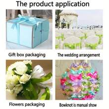 1 a 5 piezas de cinta de satén, para decoración de flores de rosa DIY, envolver regalos - Cinta moño para fiesta de boda