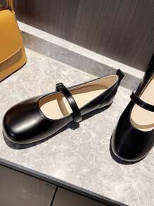 复古玛丽珍女鞋平底圆头低帮法式连衣裙优雅大码女鞋 41-43