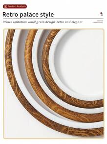 Một bộ Của 3pcs Tròn Nâu Retro Phong cách cung điện DIY Khâu chéo Thêu Bộ dụng cụ , ABS Và Vật liệu PVC , Hạt gỗ Bắt chước Thiết kế Với Kim loại Cái móc Đối với Bền vửng Và 7 Kích thước Tùy chọn , Cũng có thể sử dụng Như Khung tranh Đồ trang trí , Với 16 Kim Đã Bao gồm Đối với Thêu Hoặc Vật dụng trong nhà Sử dụng - màu nâu - Xem 5