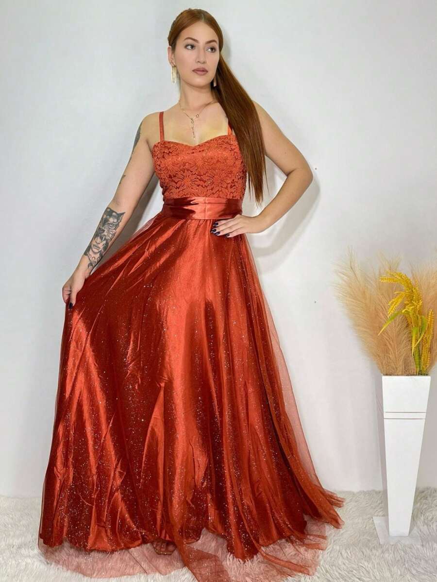 Women Dresses - 珊瑚橙 - 查看 1