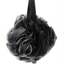 1入組黑色漸層色泡泡球，超級柔軟泡沫網，高端浴球，不散花浴花，可用於擦洗和沐浴，沐浴球 - 黑色 - 查看 9