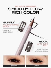 MISTINE 2支装0.5毫升防水液体眼线笔，防晕染棕色液体眼线笔，精准灵活笔尖，超顺滑配方，速干棕色眼线笔，无动物实验且纯素 - 02棕色*2 - 查看 4