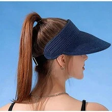 1 Mũ chống nắng dệt bằng rơm có vành lớn dành cho nữ, chống tia cực tím và có lỗ thoáng khí cho kỳ nghỉ hè, bãi biển và các hoạt động ngoài trời - Nhiều màu - Xem 5
