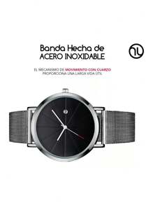 Reloj de Pulsera Analógico para Hombre, caballero, con Calendario - Negro - Ver 5