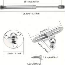 Thanh đỡ bằng khí nén, Thanh nâng bằng khí nén 10 inch, Thanh đỡ cửa tủ đồ nội thất, Thanh đỡ lò xo nâng bằng khí nén thủy lực, Giá đỡ thanh nâng cửa tủ, Bộ 4 thanh đỡ cửa tủ, 100N/22,5lb (10 inch) - Bạc - Xem 3