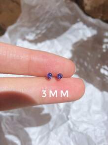 GAGAFEEL 1 Pair Simple, Personalized, Romantic, Versatile, Basic, Super Sparkling S925 Sterling Silver Four-Pronged Purple  Stud Earrings, Unisex Single-Drill Ear Jewelry Gift, For Daily Wear, Matching, Sleep Without Removing,  Jewelry