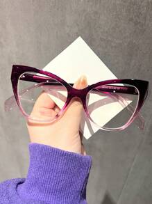 1 pieza/2 piezas/3 piezas Gafas de moda transparentes y ligeras con diseño de ojo de gato, versátiles y transparentes, adecuadas para uso diario en computadoras, TV, Sets y teléfonos inteligentes