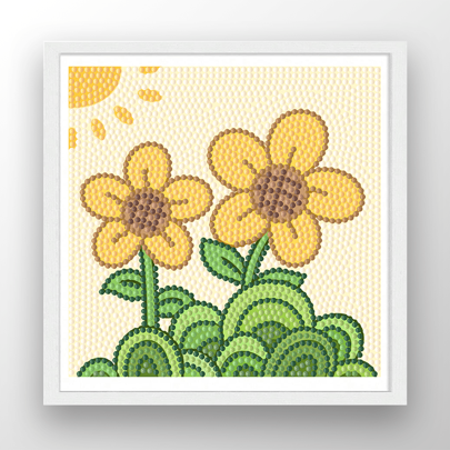 1pc Sunflower With Frame DIY Diamond Painting, DIY Diamond Painting Set Accessories, Suitable For Home Decoration