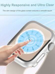 3 Packs Pc + Tempered Glass All-In-One Watch Case, Anti-Drop Stylish Protective Cover, Compatible With Apple Watch Case 40/41/42/44/45/46/49mm, Compatible With Apple Watch Series Ultra/Se/11/10/9/8/7/6/5/4, Smart Watch Accessories Men Wumen - Silver+Rose Gold+Transparent - View 3