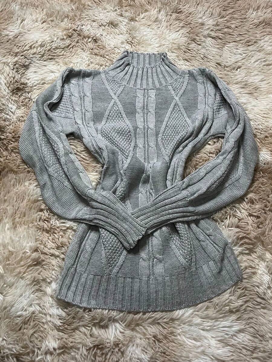 Blusa Tricô Feminina Inverno com Trama Texturizada e Mangas Bufantes