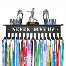 1pc Trophy And Medal Display Hook, Suitable For Storing Sports Medals And Ribbons, Wall Mounted Medal Rack - Black - View 2