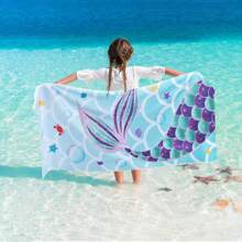 1PC Beach Towel For Kids, 28"X 58" Bath Towels For Boys, Quick Dry Swim Towel Beach Blanket, Absorbent Light Pool Bath Travel Picnic Camping Towel For Boys Girls