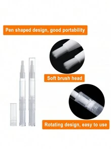 1/10pcs Empty Twist Pen Nail Polish Pen 3ml Manicure Nail Softening Tool Nail Cuticle Oil Concealer Lipstick Foundation Liquid Make-Up Refillable Bottle - Travel Accessories - Clear - View 5