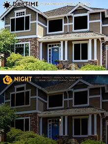 Película de vidrio de protección solar aislante térmico para ventana, perspectiva unidireccional, anti-mirón, sombrilla para el sol, pegatina de vidrio anti-bloqueo de luz para balcón. - Negro - Ver 8