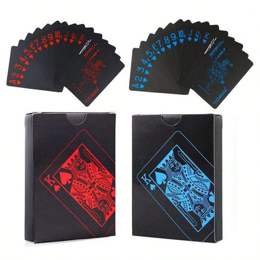 Bộ 54 lá bài PVC chống thấm nước, thích hợp cho các trò chơi trên bàn, tiệc tùng, bài poker tiêu chuẩn, bài nhựa đen tuyền chống thấm nước, bài ma thuật PVC. - Nhiều màu - Xem 1