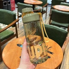 670毫升刻度設計水瓶，帶過濾器的直飲嘴，矽膠手柄帶設計，運動健身必備配件 - 黑色 - 查看 6