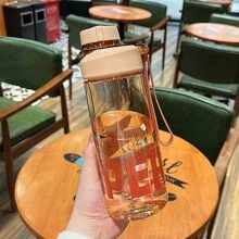 670毫升刻度設計水瓶，帶過濾器的直飲嘴，矽膠手柄帶設計，運動健身必備配件 - 黑色 - 查看 3