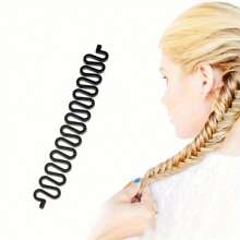 DIY Braiding Tool, Fishtail Braid Styling Tool, Magic Twist Hairstyle Maker, Fashionable Minimalist Elegant Hair Accessory, Suitable For Daily, Casual, Wedding, Bride, Bridesmaid, Travel, Party, Commute, Vacation, Washing Face, Makeup, Hairstyling And Other Occasions. It Is The Best Gift For Christmas, New Year, Valentine's Day, Mother's Day, Back To School Season, And An Ideal Choice For Hairstyling Tools. Beauty Home Hair Accessories - Black - View 3