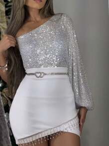 Women Belts - 銀色 - 查看 4