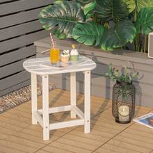 48 X 37 X 46 Cm Outdoor Side Table, Weather-Resistant HDPE Adirondack Table, Patio End Table, Small Rectangular Patio Table For Garden, Poolside, Backyard - White - View 5