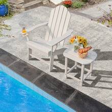 48 X 37 X 46 Cm Outdoor Side Table, Weather-Resistant HDPE Adirondack Table, Patio End Table, Small Rectangular Patio Table For Garden, Poolside, Backyard - White - View 6