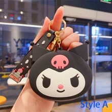 Sanrio 1pc Kurumi Keychain Silicone Bag Melody Keychain Storage Bag Hello Kitty Keychain Pendant Birthday Gift Toy Halloween Decoration