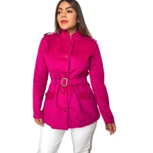 Women Coats - 玫紅色 - 查看 2