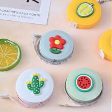 1/2/5pcs Cartoon Mini Retractable Tape Measure, Multifunctional Round Portable Soft Ruler, Measure Bust Waist, Compact Cute Measuring Tape, Portable