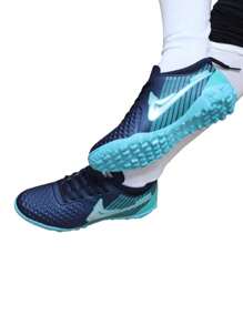 Tenis Futbol Rápido Fut7 Mayckers 1202 Marino Turquesa Plata Cosidos - Azul Marino - Ver 7