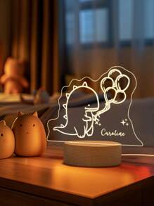 1 Stück Nachtlicht mit Wunschname, personalisiertes Nachtlicht mit Namen, personalisierte Geschenke für Tochter/Sohn, personalisierte Schlafzimmer Dekoration, kundenspezifisches Nachtlicht mit Holzsockel, graviertes Acryl-Nachtlicht, Tier-Lampe, Geburtsgeschenk, süße Tier-Nachtlampe, Zimmer Dekor Lampe, bestes Geschenk für Mama am Muttertag, Muttertagsgeschenk, Vatertagsgeschenk, Geburtstagsgeschenk, bestes Geschenk für sie/ihn, Geschenk für Mama/Papa