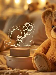 1 Stück Nachtlicht mit Wunschname, personalisiertes Nachtlicht mit Namen, personalisierte Geschenke für Tochter/Sohn, personalisierte Schlafzimmer Dekoration, kundenspezifisches Nachtlicht mit Holzsockel, graviertes Acryl-Nachtlicht, Tier-Lampe, Geburtsgeschenk, süße Tier-Nachtlampe, Zimmer Dekor Lampe, bestes Geschenk für Mama am Muttertag, Muttertagsgeschenk, Vatertagsgeschenk, Geburtstagsgeschenk, bestes Geschenk für sie/ihn, Geschenk für Mama/Papa