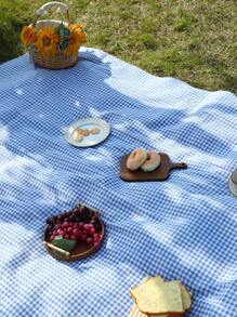 Modern Simple Plaid Printed Outdoor Picnic Mattress, One Piece