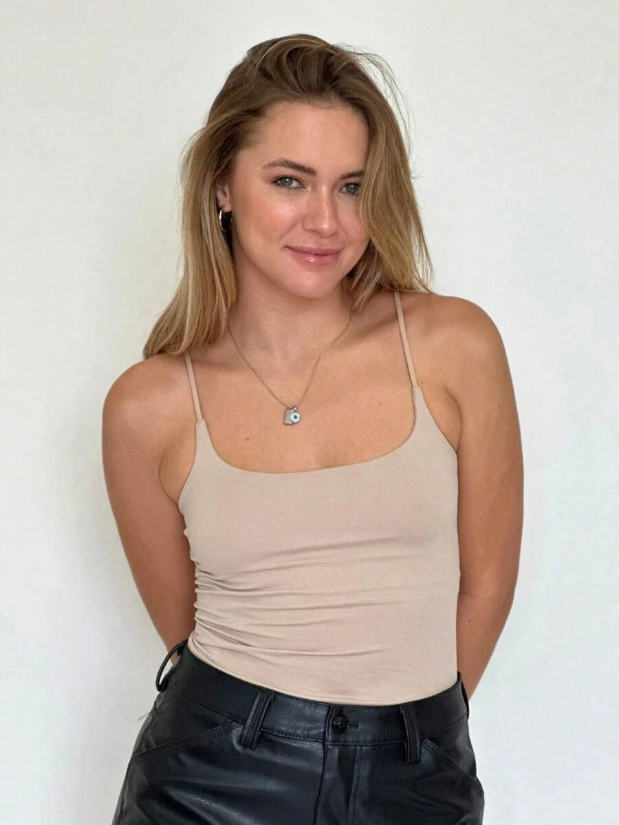 Women Tank Tops & Camis - 摩卡棕 - 查看 1