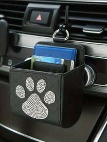 1 Túi Lưu Trữ Cửa Thoát Khí Đa Chức Năng Mới Cho Ô Tô Để Sắp Xếp Xe Của Bạn! - Hộp đựng in hình mèo đen - Xem 7