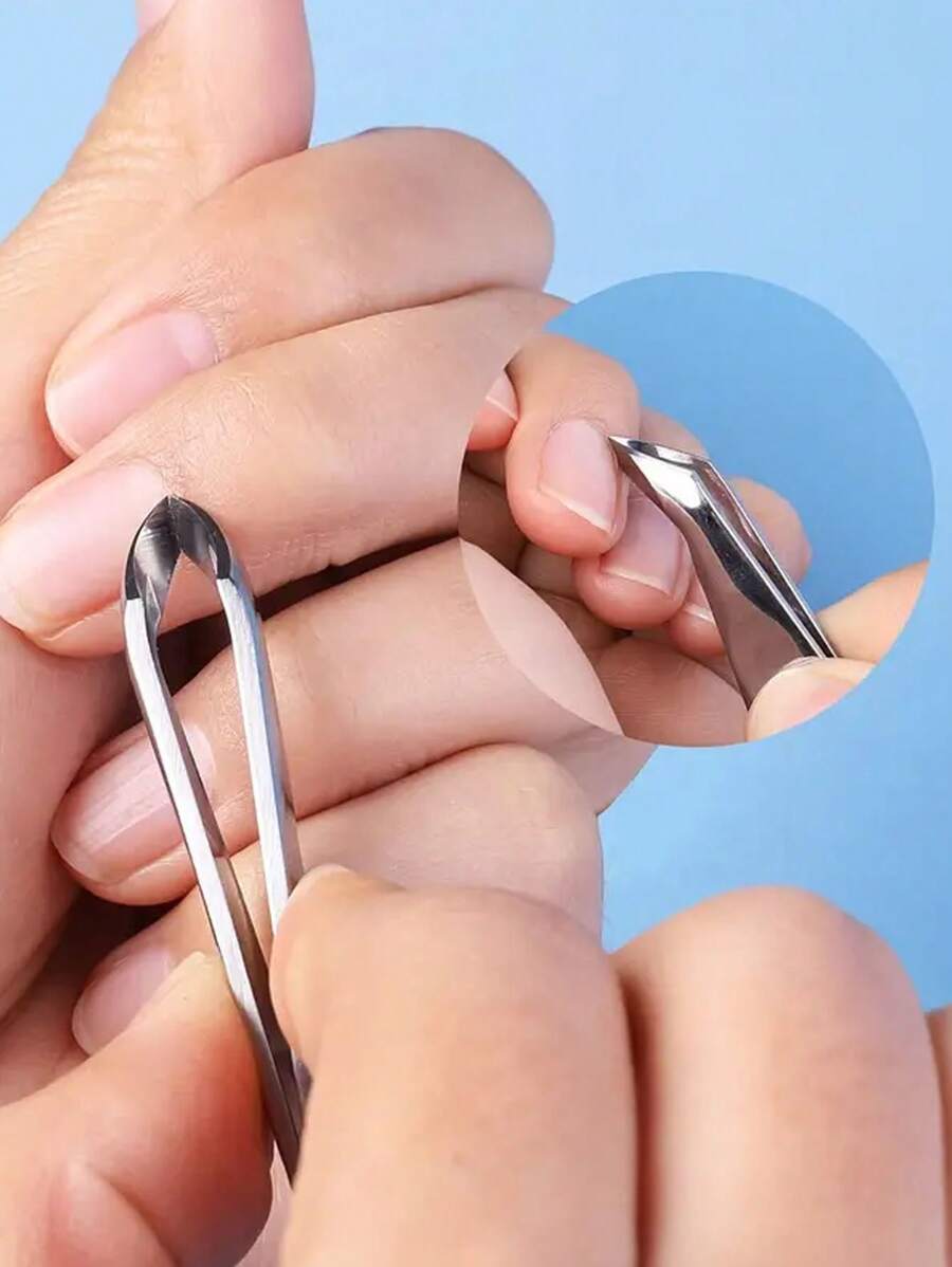 1pc Professional Sharp Stainless Steel Cuticle Nippers With Slant Blade Head For Trimming Dead Skin And Hangnails