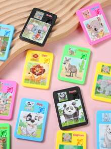 1 set Juguetes de rompecabezas de dibujos animados de animales lindos - Regalos de fiesta de cumpleaños, premios, relleno de piñata, cajita de tesoros (colores aleatorios)