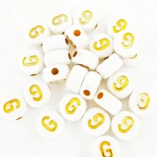 100颗圆形字母珠，亚克力字母数字珠，心形珠，用于珠宝制作DIY项链手链（7x4毫米） - 4*7mm珠子 - 查看 66