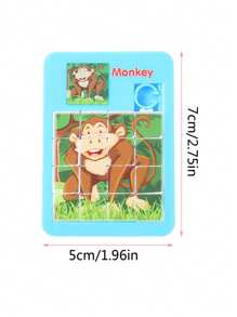 1 set Juguetes de rompecabezas de dibujos animados de animales lindos - Regalos de fiesta de cumpleaños, premios, relleno de piñata, cajita de tesoros (colores aleatorios)