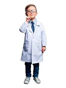 Bata Blanca Laboratorio Para Niño Uniforme 100% Algodon - Blanco - Ver 1