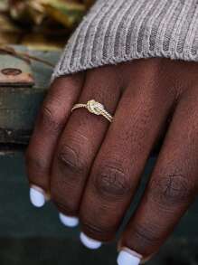 1 pieza Anillo sencillo, estilo de mujer, regalo del Día de San Valentín, accesorio para fiesta de compromiso y aniversario, regalo para el Día de San Valentín, Día de la Madre - 1# - Ver 5