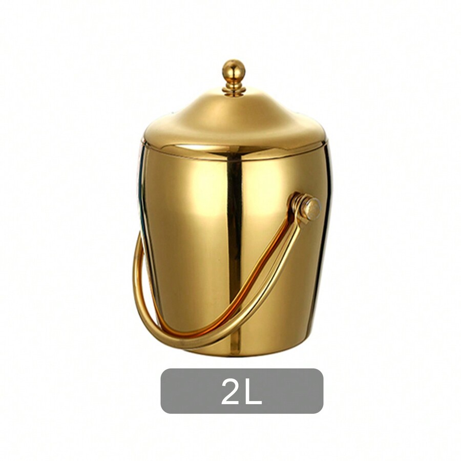 1 szt. Izolowane wiaderko na lód ze stali nierdzewnej o podwójnych