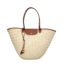 Longchamp Le Panier Pliage XL Straw Basket Bag - Brown - View 1