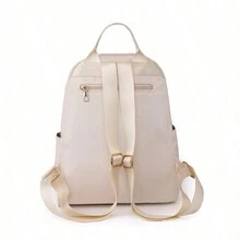 Fashion Outdoor Large Capacity Women Casual Backpack With Texture, Studs And Rivets Design, Multiple Colors To Choose From, Ideal For Students - White - View 7