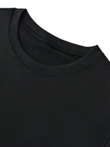 Young Boy Easter Bunny Footprint & Letter Print Short Sleeve Round Neck Casual T-Shirt