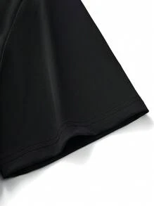 Young Boy Easter Bunny Footprint & Letter Print Short Sleeve Round Neck Casual T-Shirt