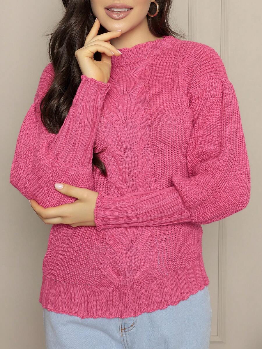Women Sweaters - 玫紅色 - 查看 1