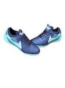 Tenis Futbol Rápido Fut7 Mayckers 1202 Marino Turquesa Plata Cosidos - Azul Marino - Ver 6