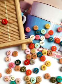 100/150 peças Contas de Alfabeto Redondas de 4 x 7 mm A-Z, 26 Letras, para fazer Pulseiras de Amizade DIY e Presentes, Fabricação de Joias de Lembrança