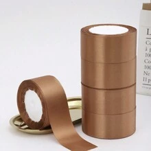 1/5 件缎带，用于 DIY 玫瑰花装饰、礼品包装 - 婚礼派对蝴蝶结丝带、返校情人节 - 咖啡棕 - 查看 1