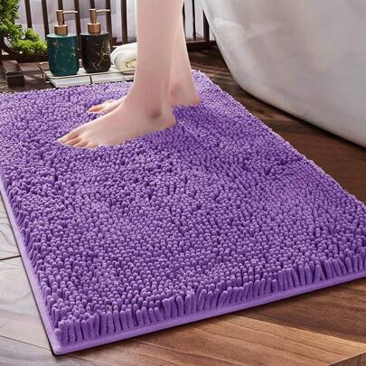 1pc Simple Soft Chenille Absorbent Non-Slip Bathroom Mat Toilet Mat Home Bathroom Decor Bath Rug Floor Carpet Outdoor Rug Door Mat Fall Decor Bathroom Accessories Back To School Entryway Decor